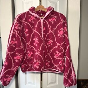 Cozy terry Pink Floral Women's Sweater